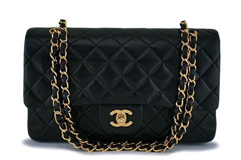 chanel black lambskin medium classic|Chanel lambskin leather bag.